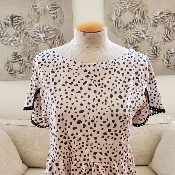 Amaryllis Tiered Tulip-Sleeve Shift Dress Sz Med - Picture 5 of 14